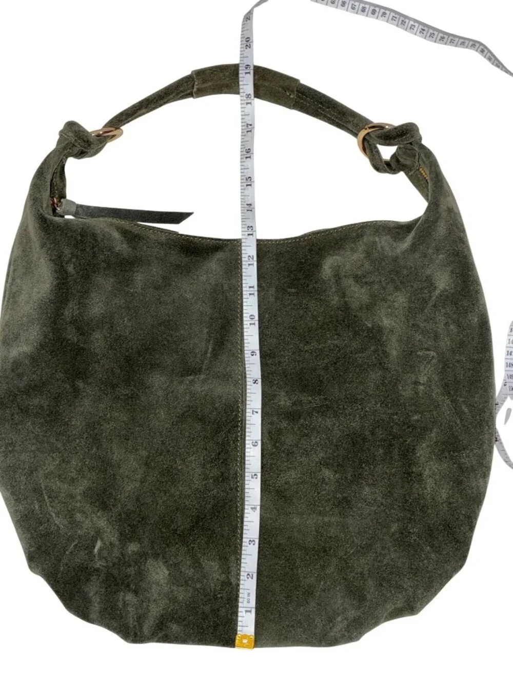 Marlon Forest Green Suede Hobo Shoulder Bag Genuine Leather Made In Italy luxury